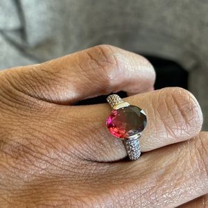 BEAUTIFUL RING - Lab Created Watermelon Tourmaline